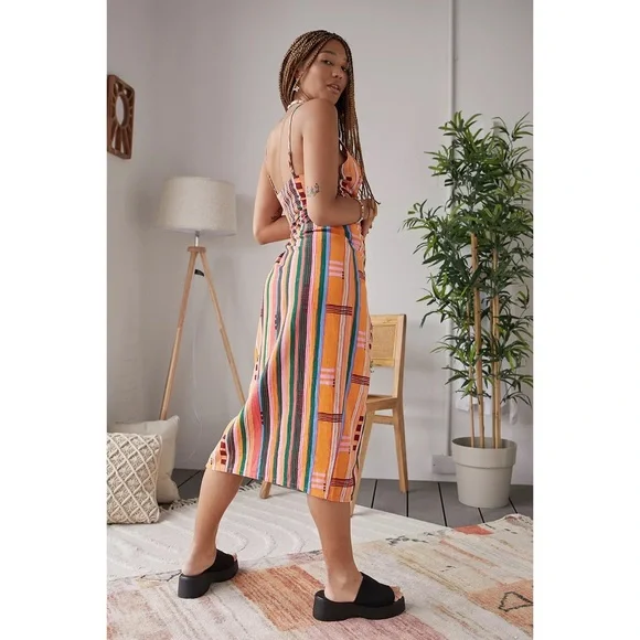 Urban Outfitters Flashing Lights Midi Wrap Dress - Picture 3 of 11